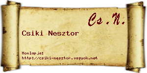 Csiki Nesztor névjegykártya